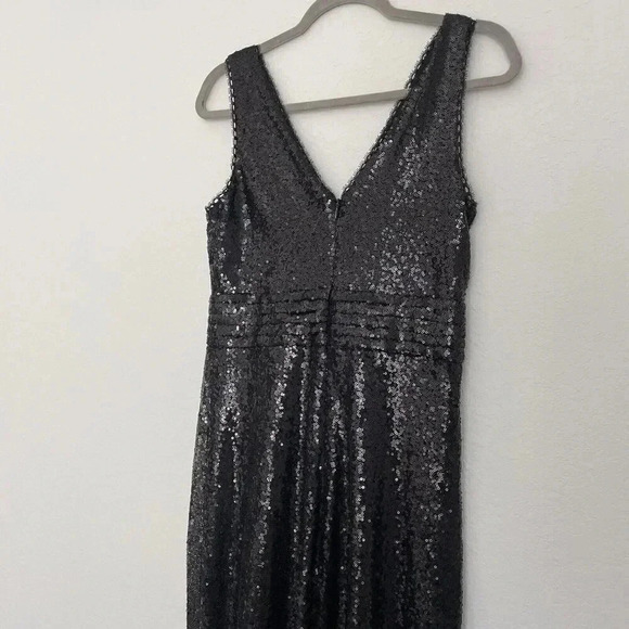 Kate Kasin Sequin Formal Cocktail Party Evening Maxi Dress Black Size 6 - Picture 13 of 13
